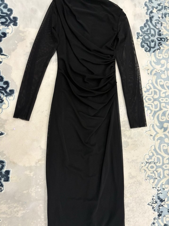 Siyah Uzun Kollu  Elbise - Görsel 3