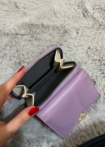 Mor Deri Fermuarlı Kadın Cüzdanı - Görsel 4
