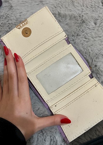 Mor Deri Fermuarlı Kadın Cüzdanı - Görsel 5