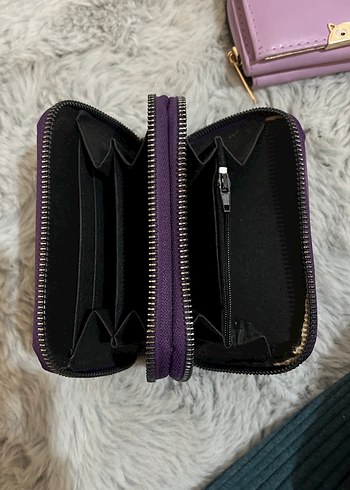 Mor Deri Fermuarlı Kadın Cüzdanı - Görsel 2