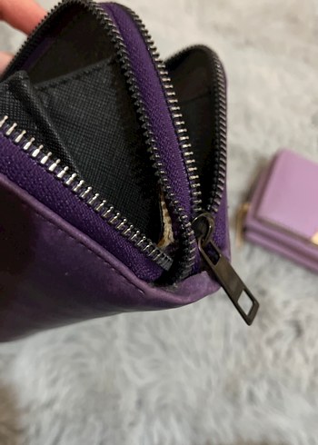 Mor Deri Fermuarlı Kadın Cüzdanı - Görsel 3