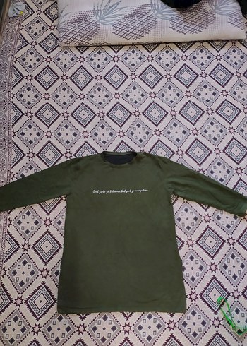 Kadın Haki Uzun Kollu Sweatshirt