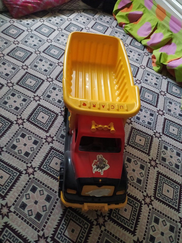 Renkli Sarı Oyuncak Damperli Kamyon - Görsel 4