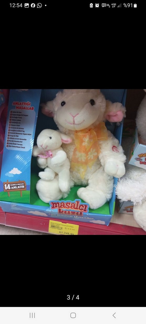 Beyaz Peluş Kuzu Oyuncak - Görsel 3