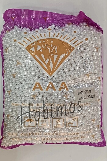 500 Gram 6 mm A Kalite Plastik İnci Boncuk