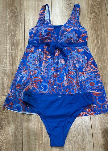 Renkli Bağlamalı Bohem elbise  Mayo XL beden - Görsel 5