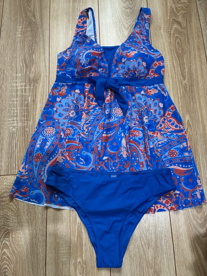 Renkli Bağlamalı Bohem elbise  Mayo XL beden - Görsel 5