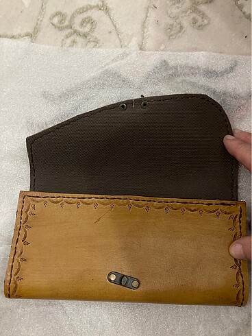 Bayan deri cüzdan tamamı el işi sıfır ürün - Görsel 3