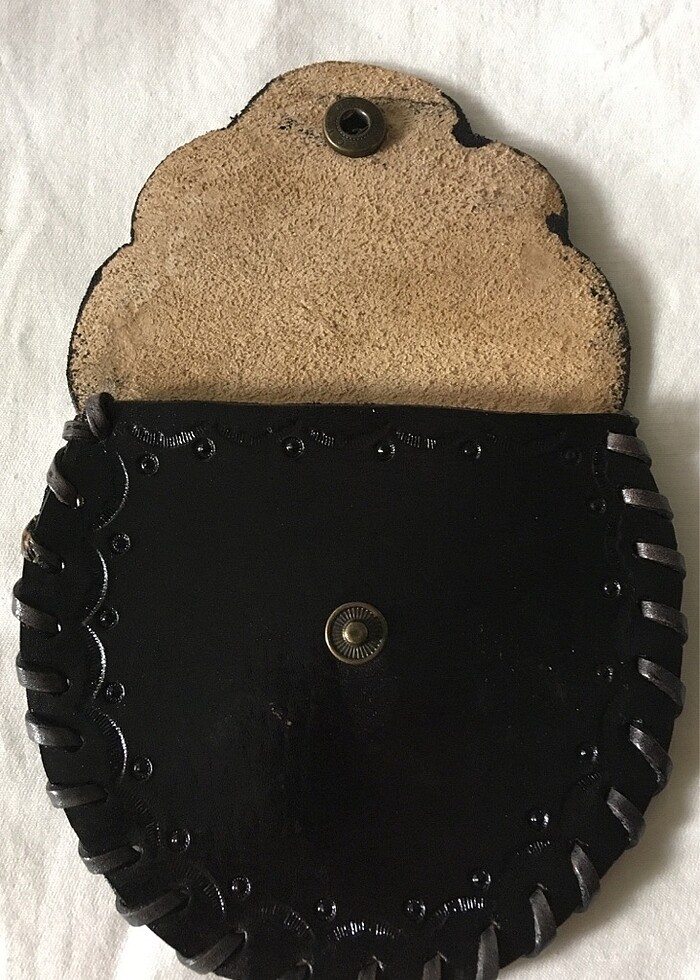 Bozuk para kesesi hakiki deri tamamı el işi sıfır ürün - Görsel 3