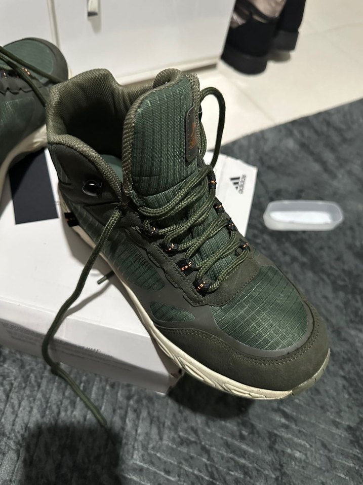 Yeşil Gri Yılan Desenli Bağcıklı Erkek Outdoor Ayakkabı - Görsel 3