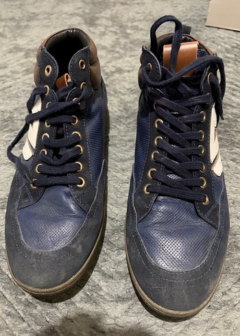 Lacivert Erkek Hakiki Deri Spor Ayakkabı - Görsel 4