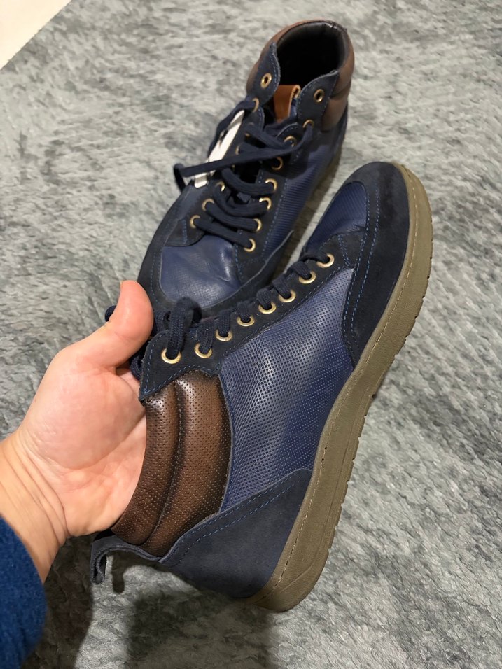 Lacivert Erkek Hakiki Deri Spor Ayakkabı - Görsel 3