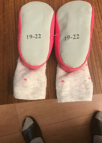 20 Beden Kız Çocuk Pembe Örgü Sıcak Terlik