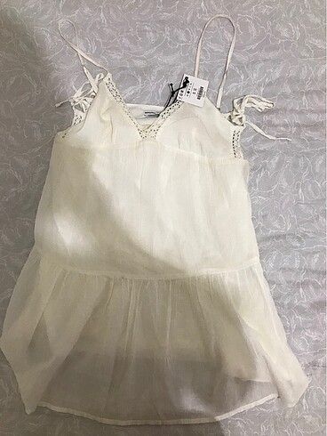 s Beden beyaz Renk Bershka keten mini elbise
