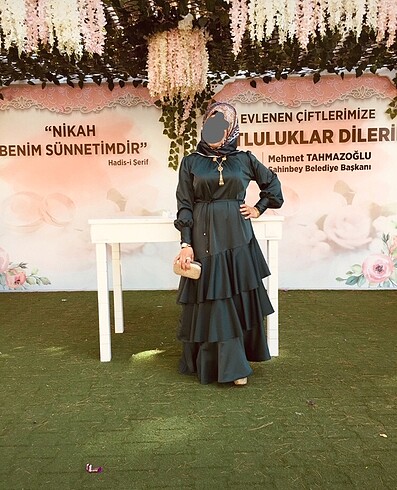 Saten abiye elbise