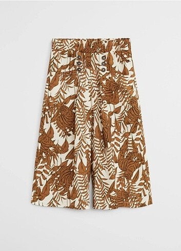Mango Dökümlü Baskılı Culotte Pantolon