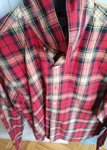 Kırmızı Kareli Uzun Kollu Erkek Gömlek - Görsel 2