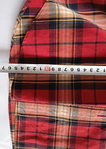 Kırmızı Kareli Uzun Kollu Erkek Gömlek - Görsel 4