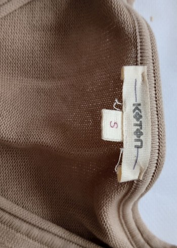 Bej V Yakalı Uzun Kollu  Kazak - Görsel 2