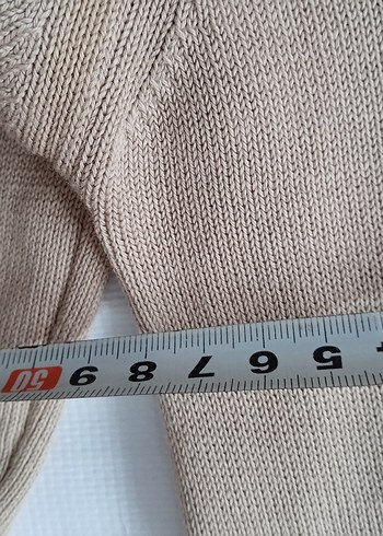 Bej V Yakalı Uzun Kollu  Kazak - Görsel 5