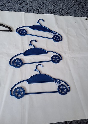 Renkli Araba Tasarımlı Çocuk Mavi Askılar - Görsel 2