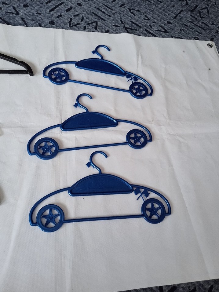 Renkli Araba Tasarımlı Çocuk Mavi Askılar - Görsel 2