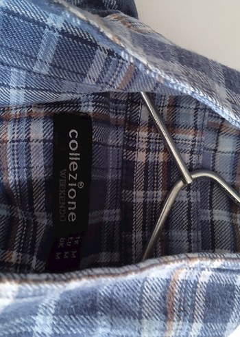 Erkek Mavi Kareli Uzun Kollu Gömlek - Görsel 3