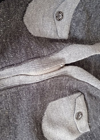 Gri Fermuarlı Erkek Polar Hırka - Görsel 3