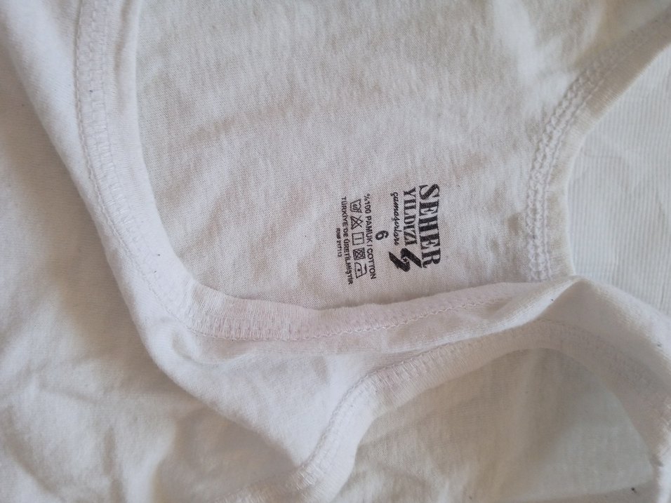 6 adet beyaz çocuk atlet - Görsel 5