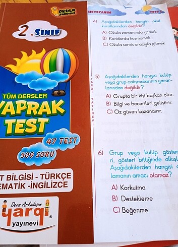 Beden İlkokul 2. sınıf test, yardımcı kitaplar