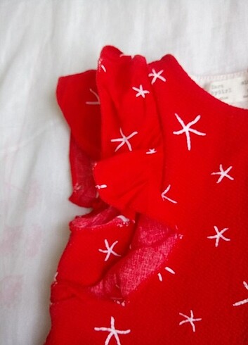 9-12 Ay Beden kırmızı Renk Kız bebek elbisesi 