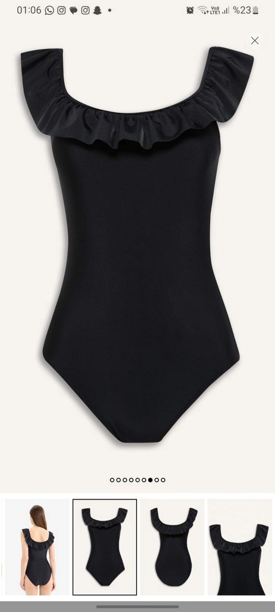 Defacto Siyah Fırfırlı Kadın Mayo - Görsel 3