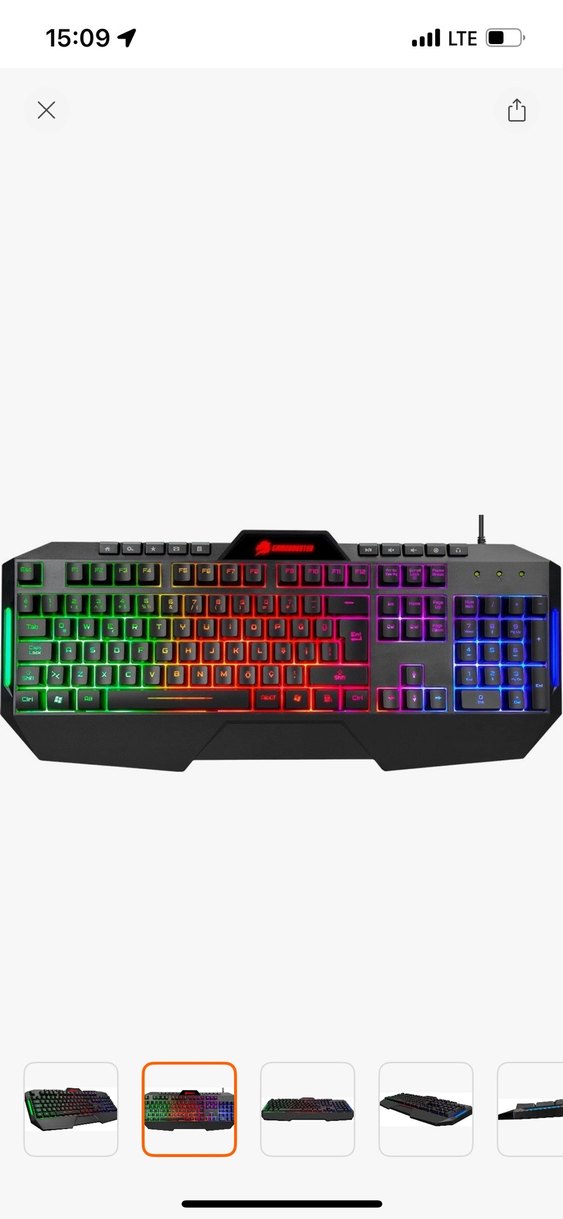 Renkli Işıklı Çok Renkli Klavye - Görsel 2