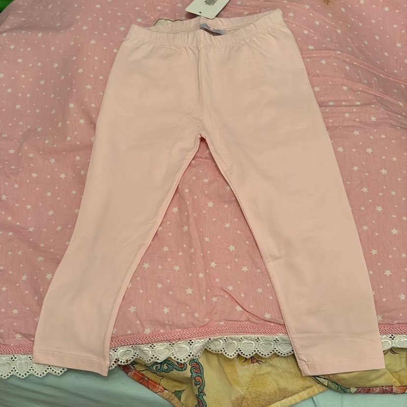 Kız Çocuk Pudra Pamuklu Tayt - Görsel 2