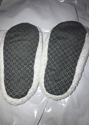 Kız Çocuk Gri Örgü Sıcak Terlik - Görsel 2