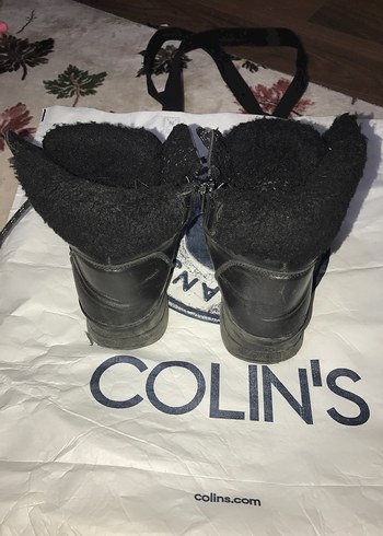 Siyah Deri Kadın Kışlık Dolgu Topuk Bot - Görsel 2