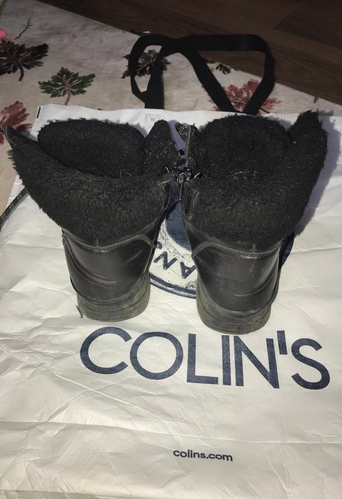 Siyah Deri Kadın Kışlık Dolgu Topuk Bot - Görsel 2