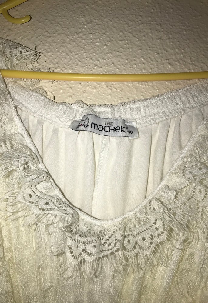 Dantel Detaylı Beyaz Uzun Bohem Elbise - Görsel 5