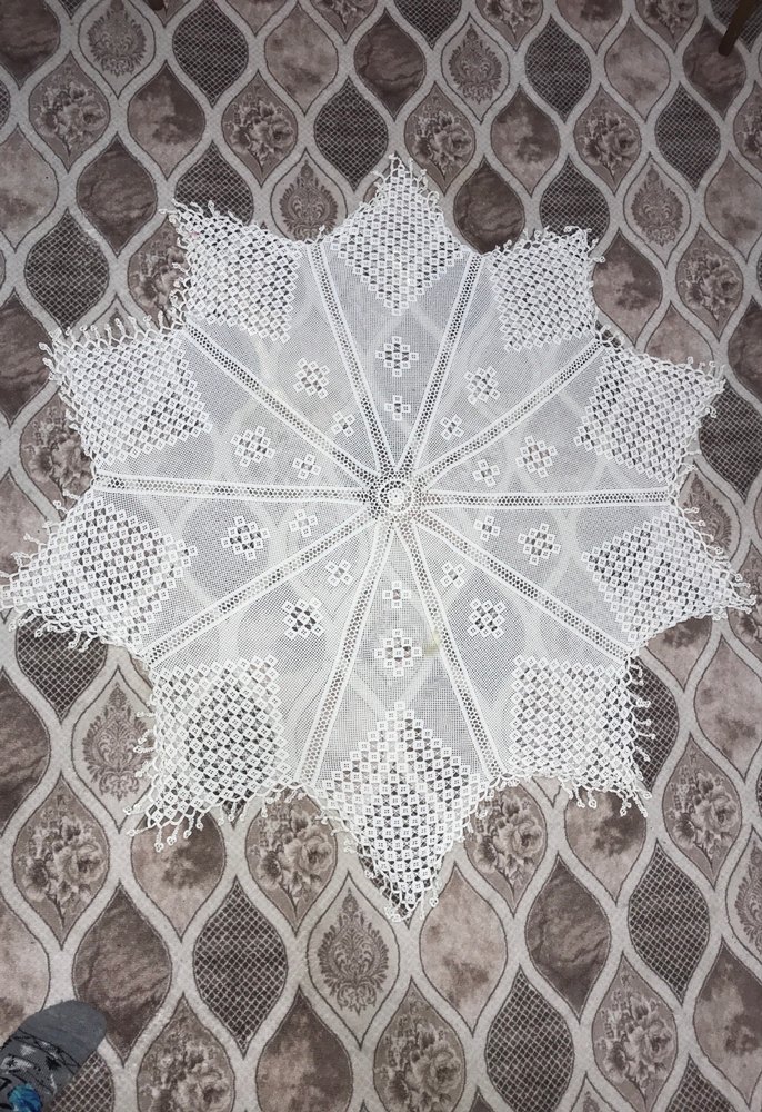 Bohem Tarzı El İşi Beyaz Dantel Masa Örtüsü - Görsel 2