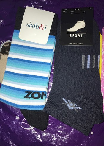 Renkli Erkek Mini Spor Çorap Seti - Görsel 2