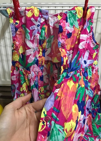 Çok Renkli, Pilili Kız Çocuk Elbisesi - Görsel 3