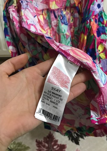 Çok Renkli, Pilili Kız Çocuk Elbisesi - Görsel 2