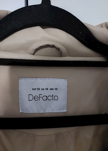 Defacto Bej Deri Düğmeli Midi Kadın Ceket