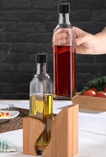 Diğer Yağlık sirkelik cam şişe ve standı