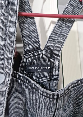 Gri Kot Midi Askılı Tulum - Görsel 4