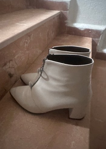 Bej Süet Kadın Bot  Fermuarlı - Görsel 5