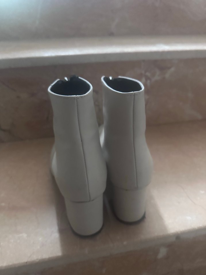 Bej Süet Kadın Bot  Fermuarlı - Görsel 4