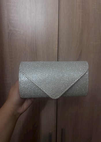 Zincir Detaylı Gri Kadın Abiye Çanta - Görsel 2