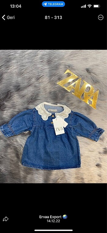 Zara Kız Çocuk Kot Elbise