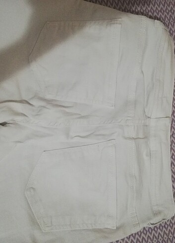 Büyük beden beyaz renk dar kot pantolon  - Görsel 6